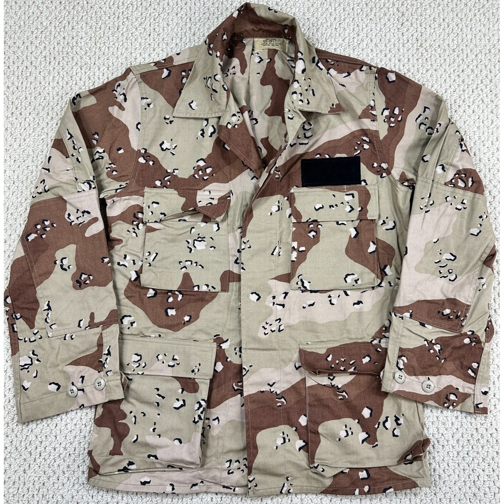 Vtg Military Jacket Mens Small Regular Chocolate Chip Desert Camouflage Coat 80s